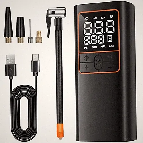 150PSI Cordless Air Compressor - Tire Inflator with Auto Shut-Off, Orange