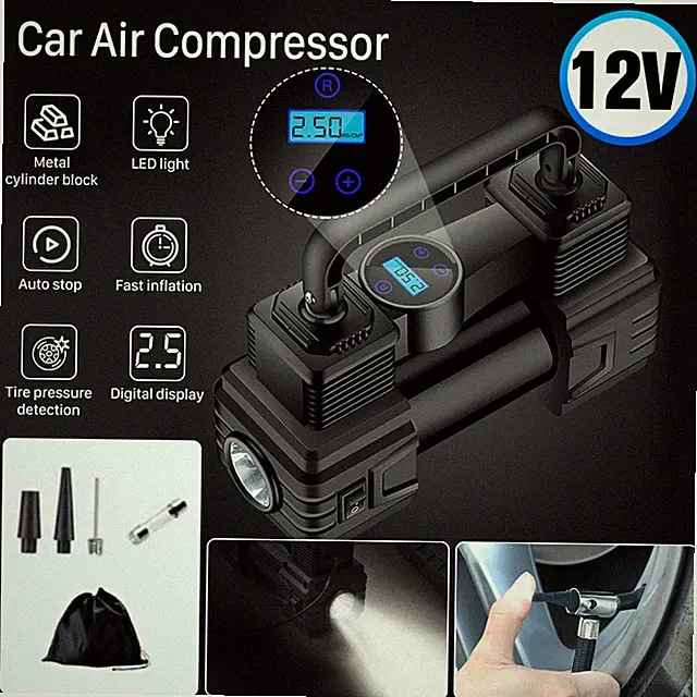 Heavy Duty 150PSI Portable Car Air Compressor Tire Inflator Auto Tyre Pump 12V